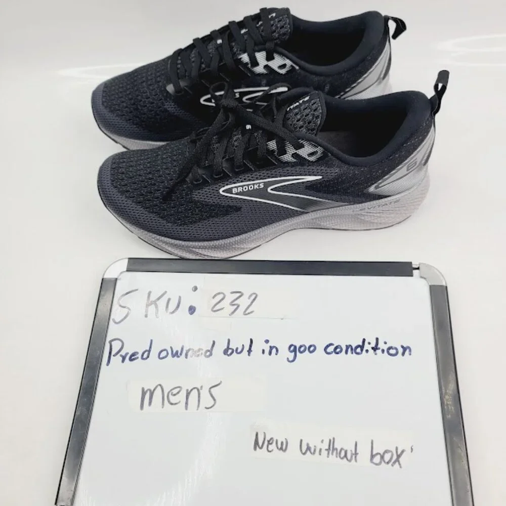 Brooks Men's Ebony Black Levitate 6‎ Mesh Athletic Running Shoes Size 9.5